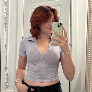 Olivia Rae Light Purple Ribbed Crop Top